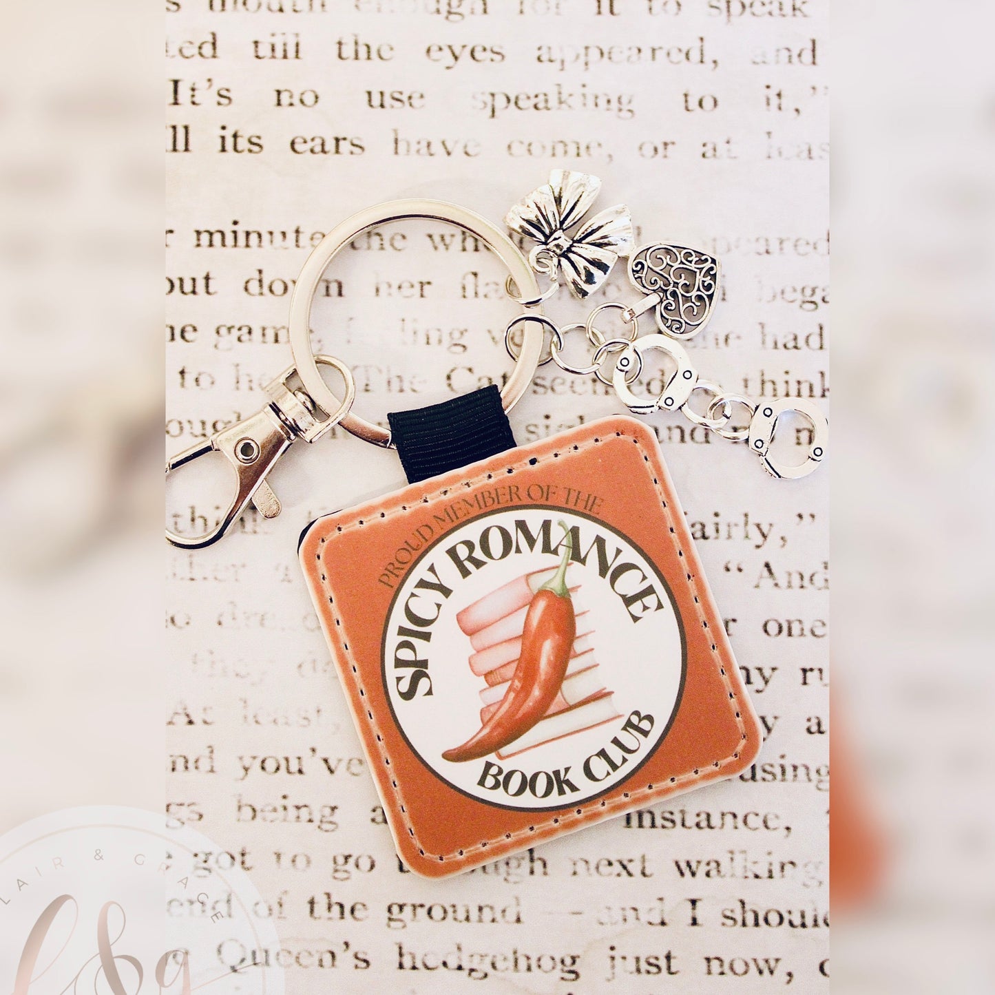 Spicy Romance Book Club Keychain
