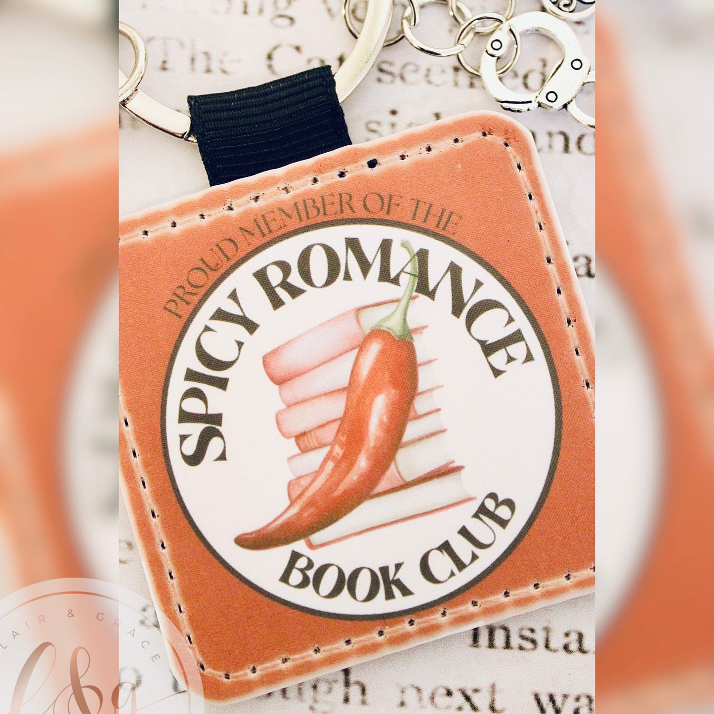 Spicy Romance Book Club Keychain