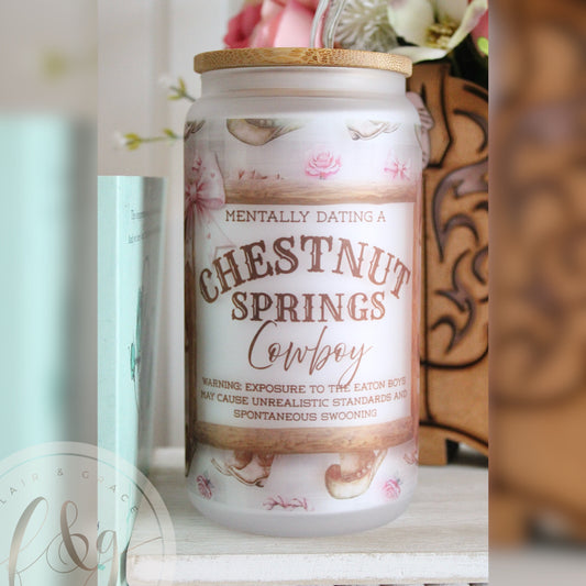 Chestnut Springs Cowboy Glass Can Tumbler