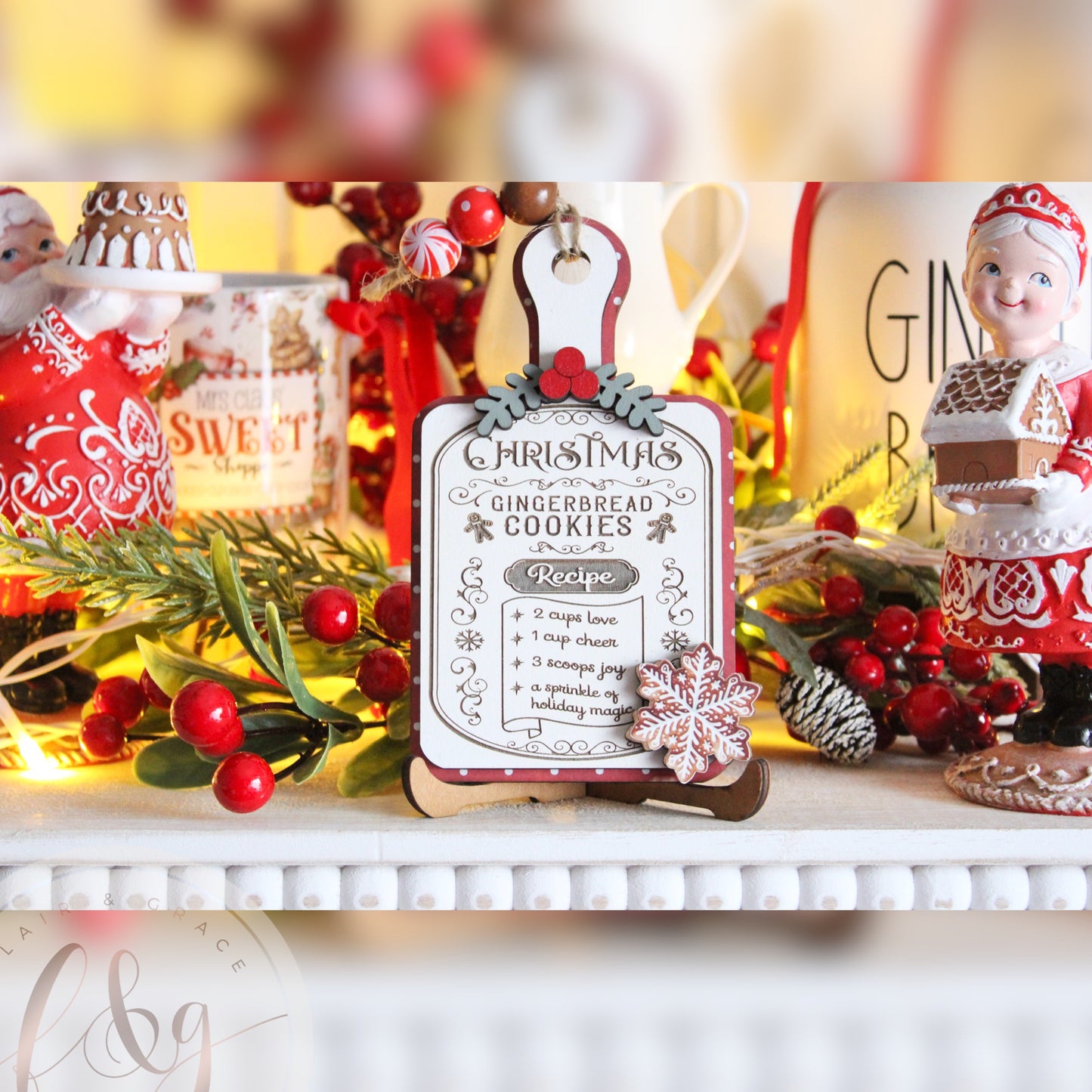 Mrs Claus’ Sweet Shoppe Collection - Gingerbread Cookies Recipe Board