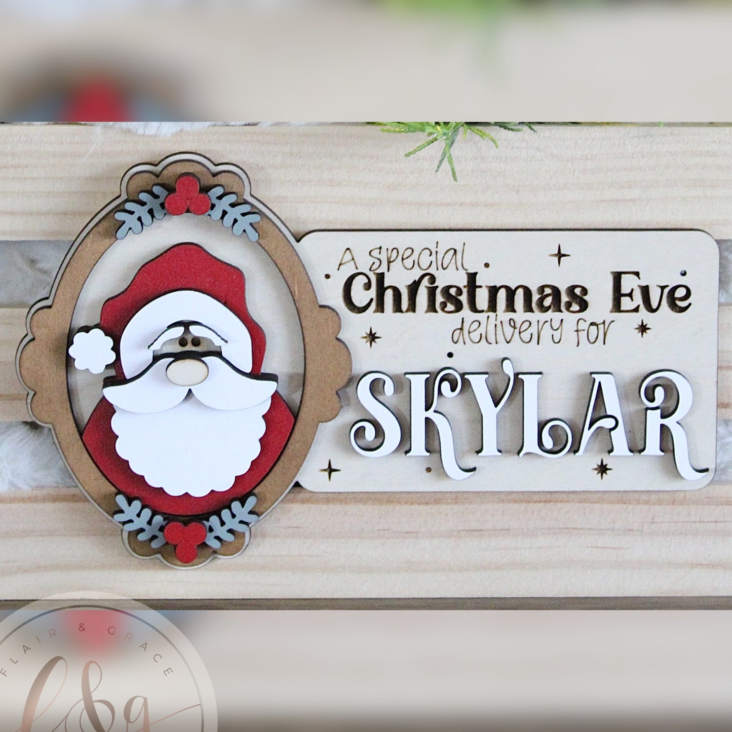 Santa December 1st / Christmas Eve Box Plaque