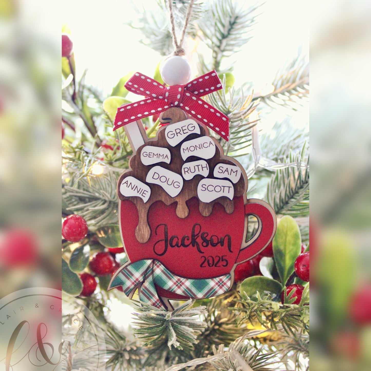 Personalised Family Hot Cocoa / Chocolate Ornament