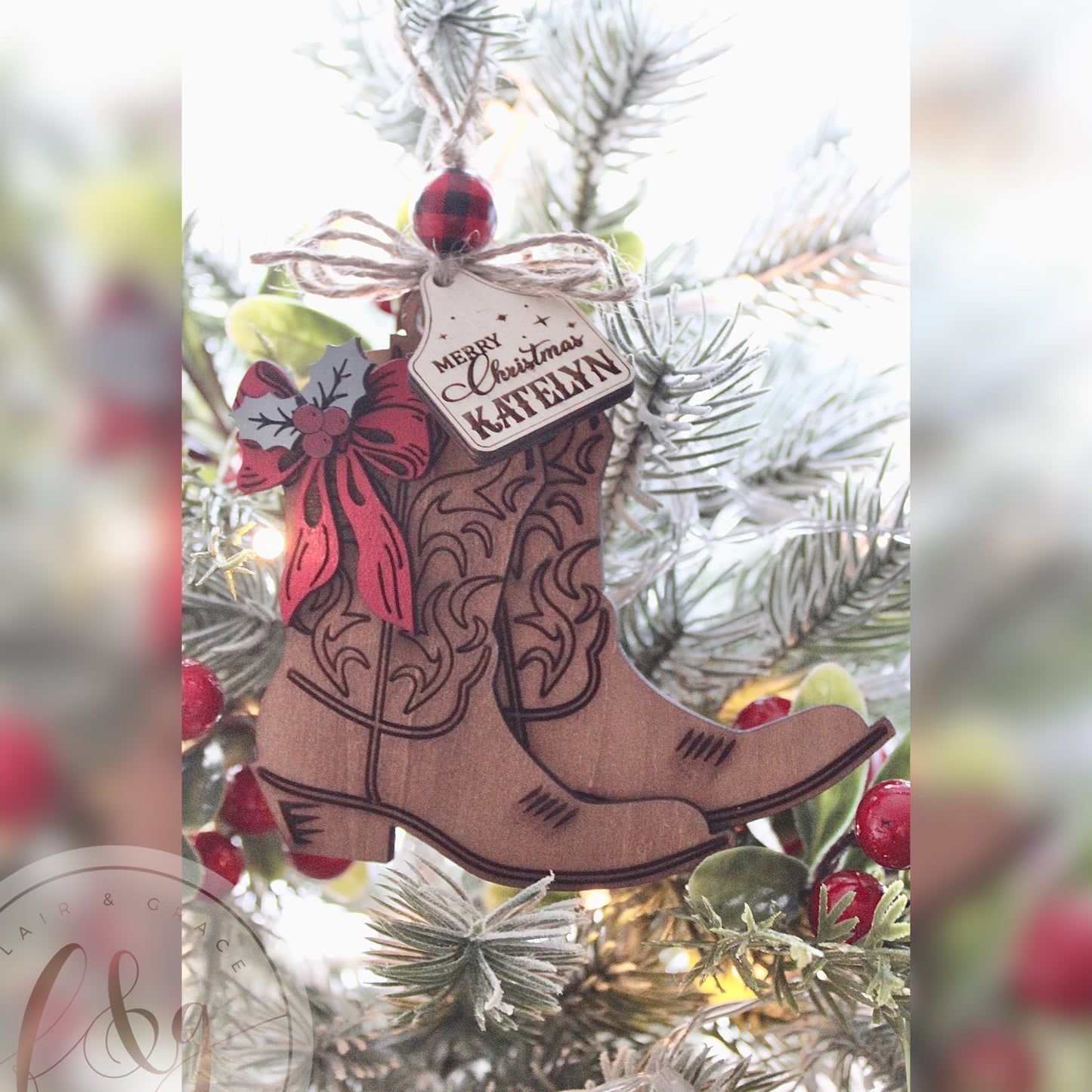 Personalised Cowboy / Cowgirl Boots Ornament