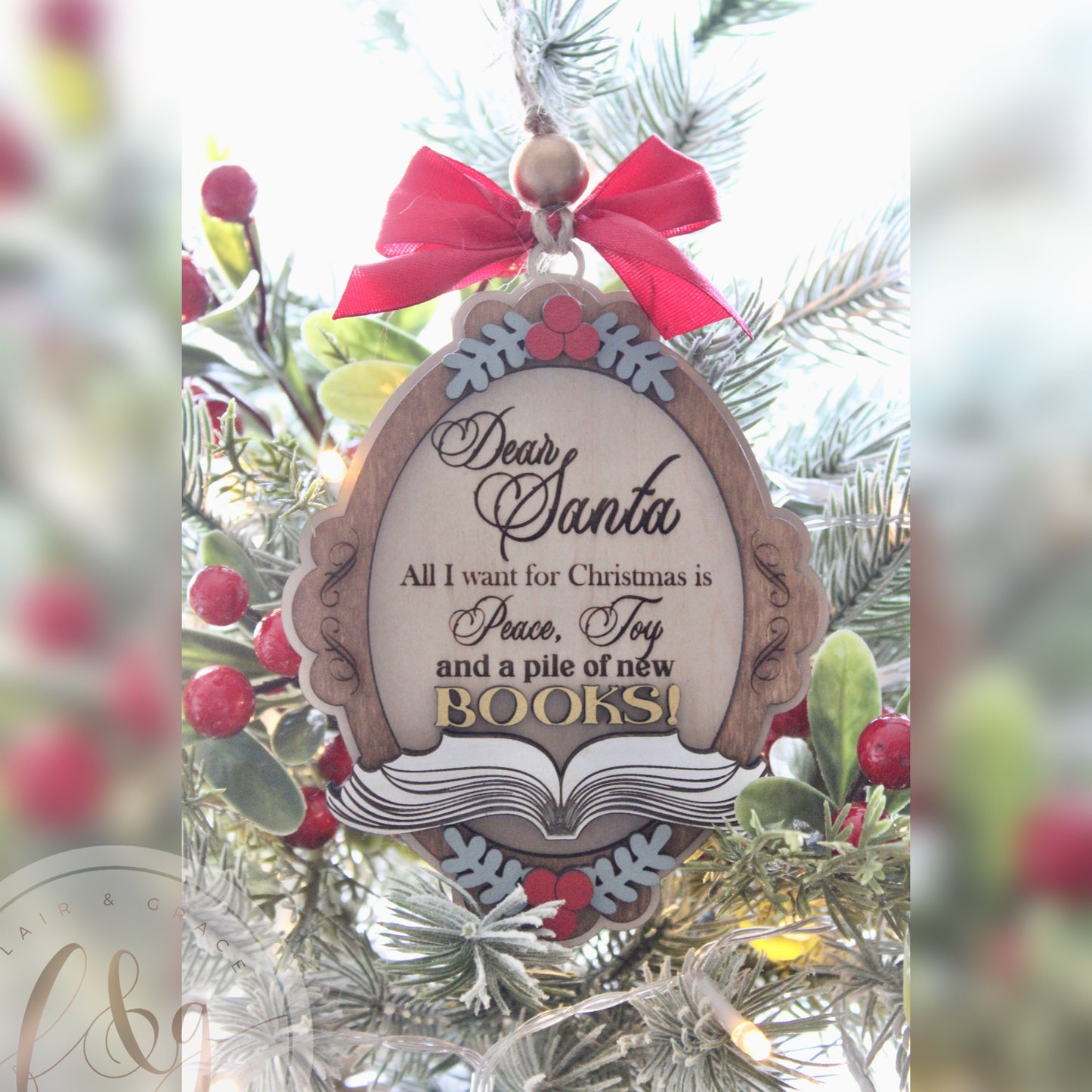 Dear Santa Personalised Bookish Ornament