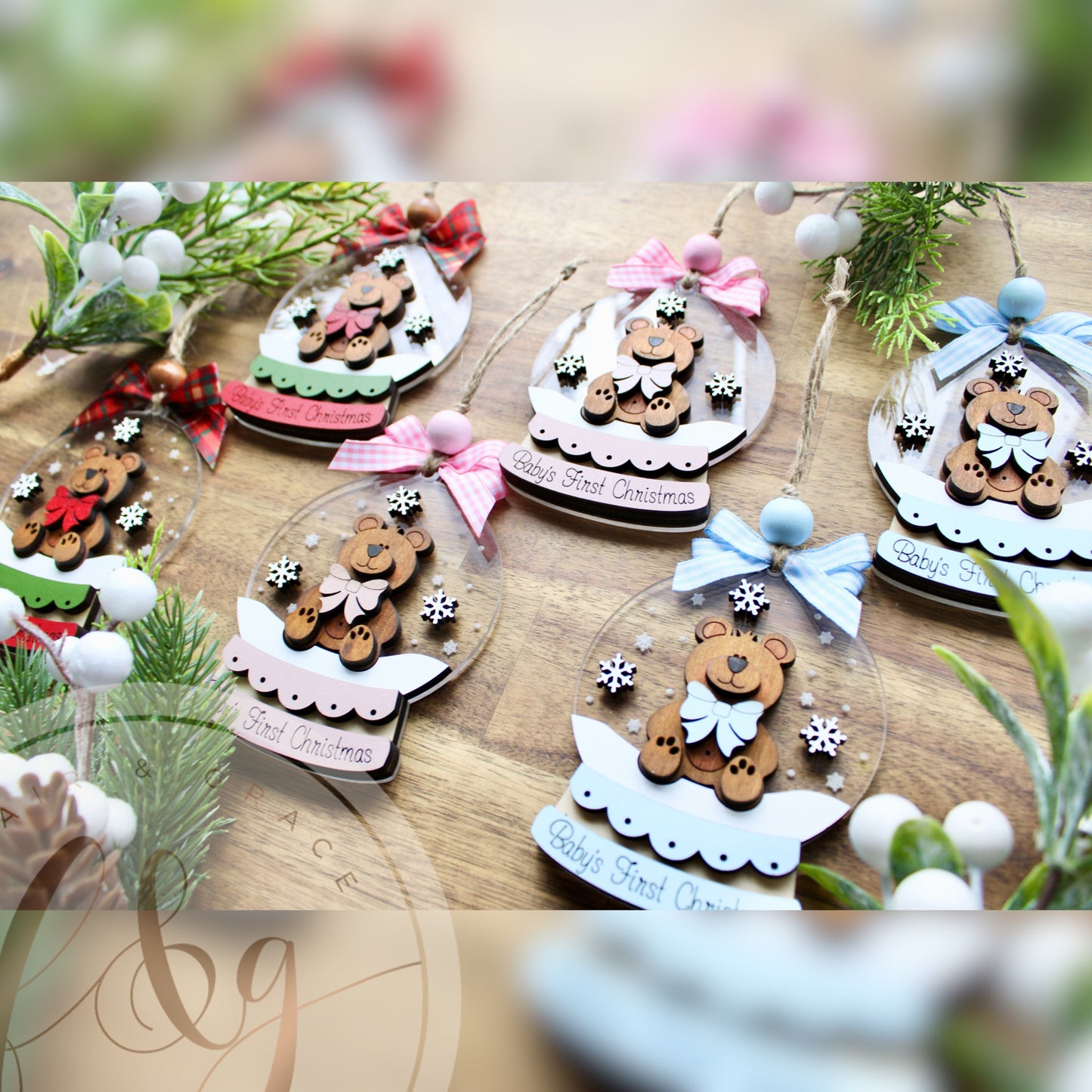 Teddy Bear / Baby’s First Christmas Snow Globe Ornament