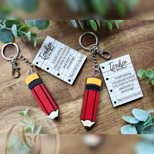Teacher Definition Keychain