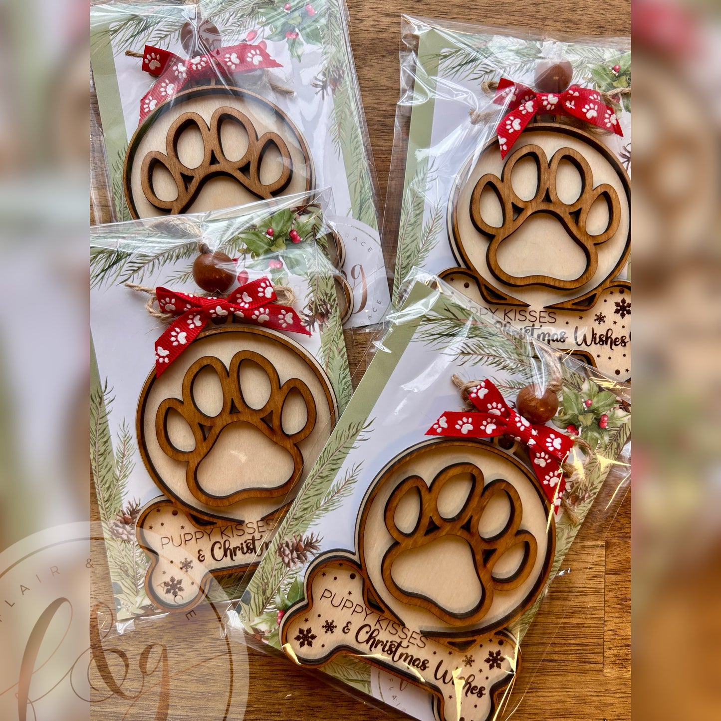 IN STOCK Puppy Kisses and Christmas Wishes Ornament