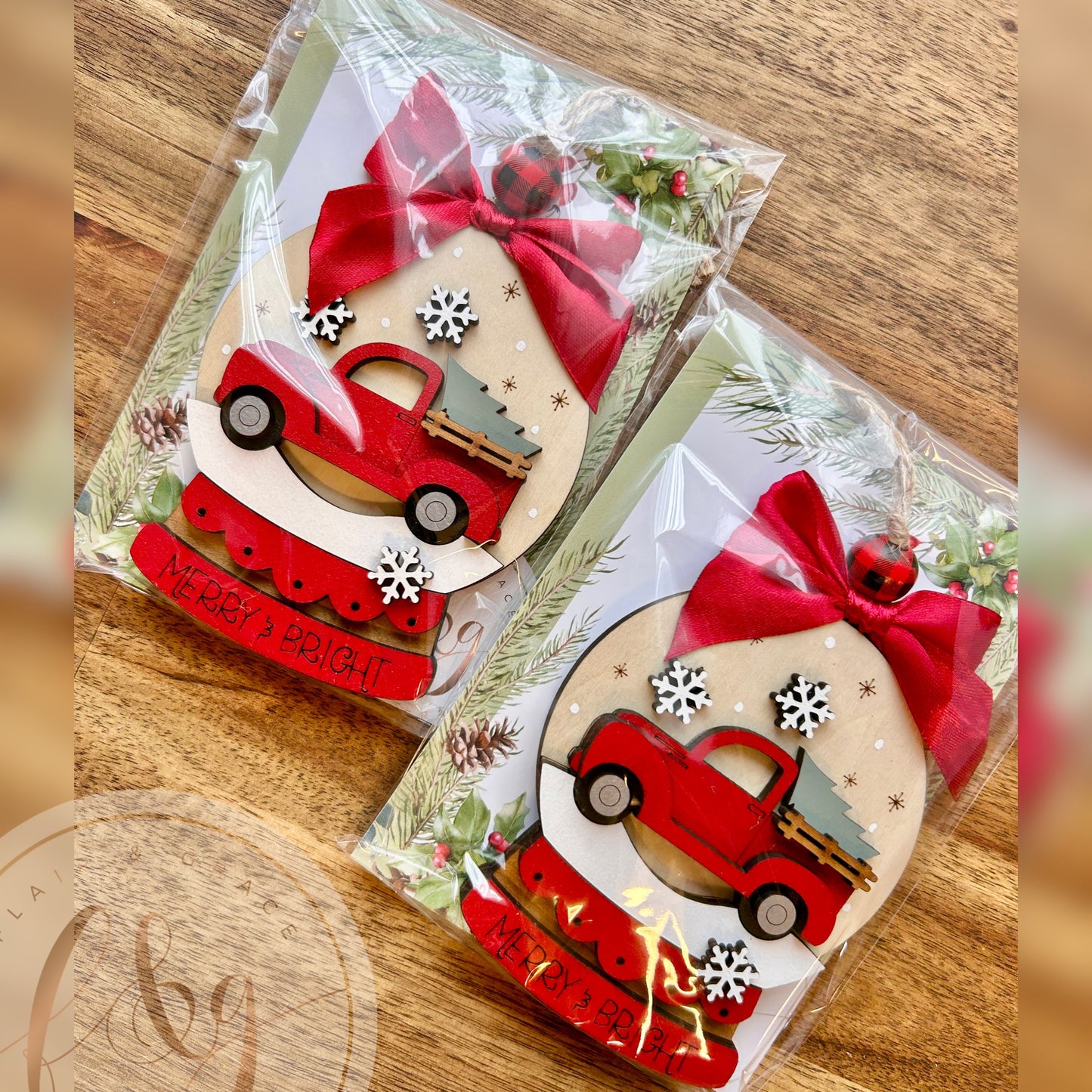 IN STOCK Red Truck Snow Globe Ornament