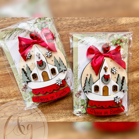 IN STOCK Church Snow Globe Ornament