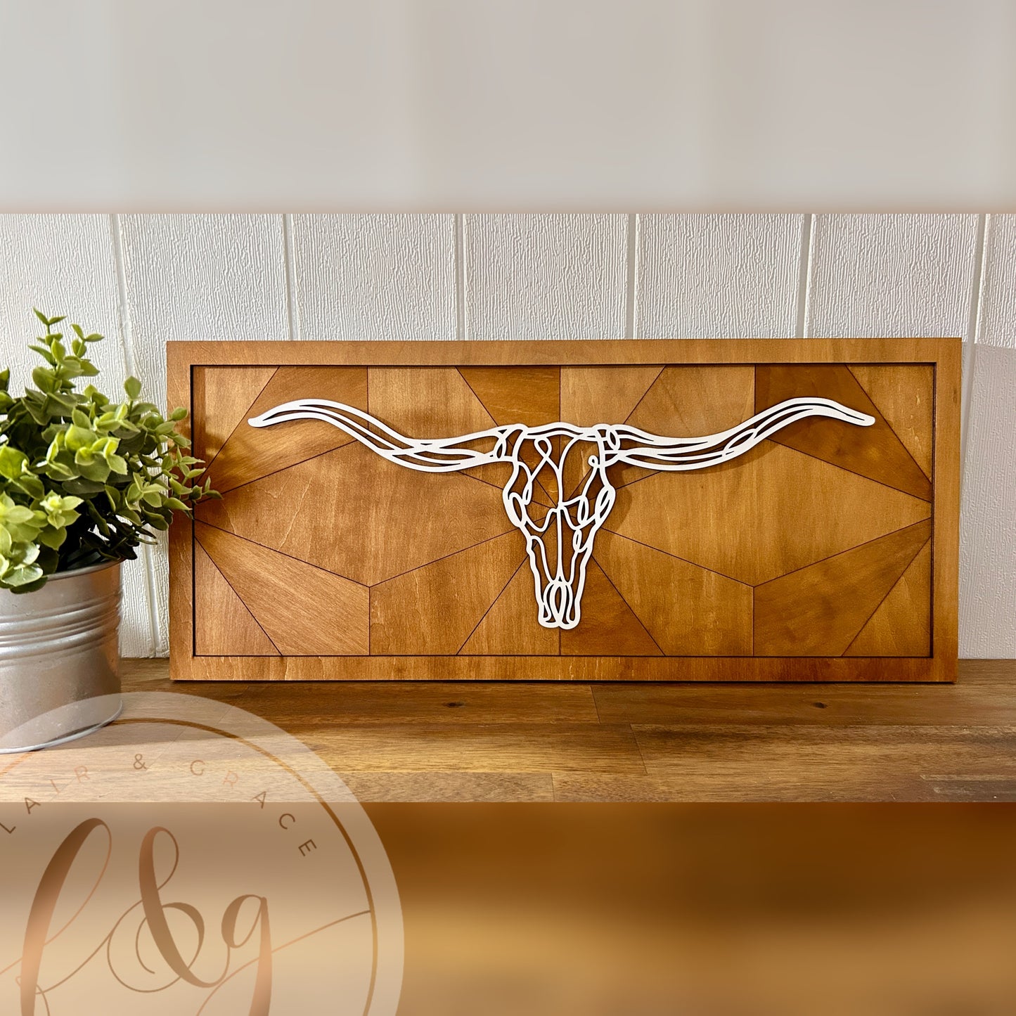 IN STOCK  Modern Western Line Art Wall Sign – Longhorn