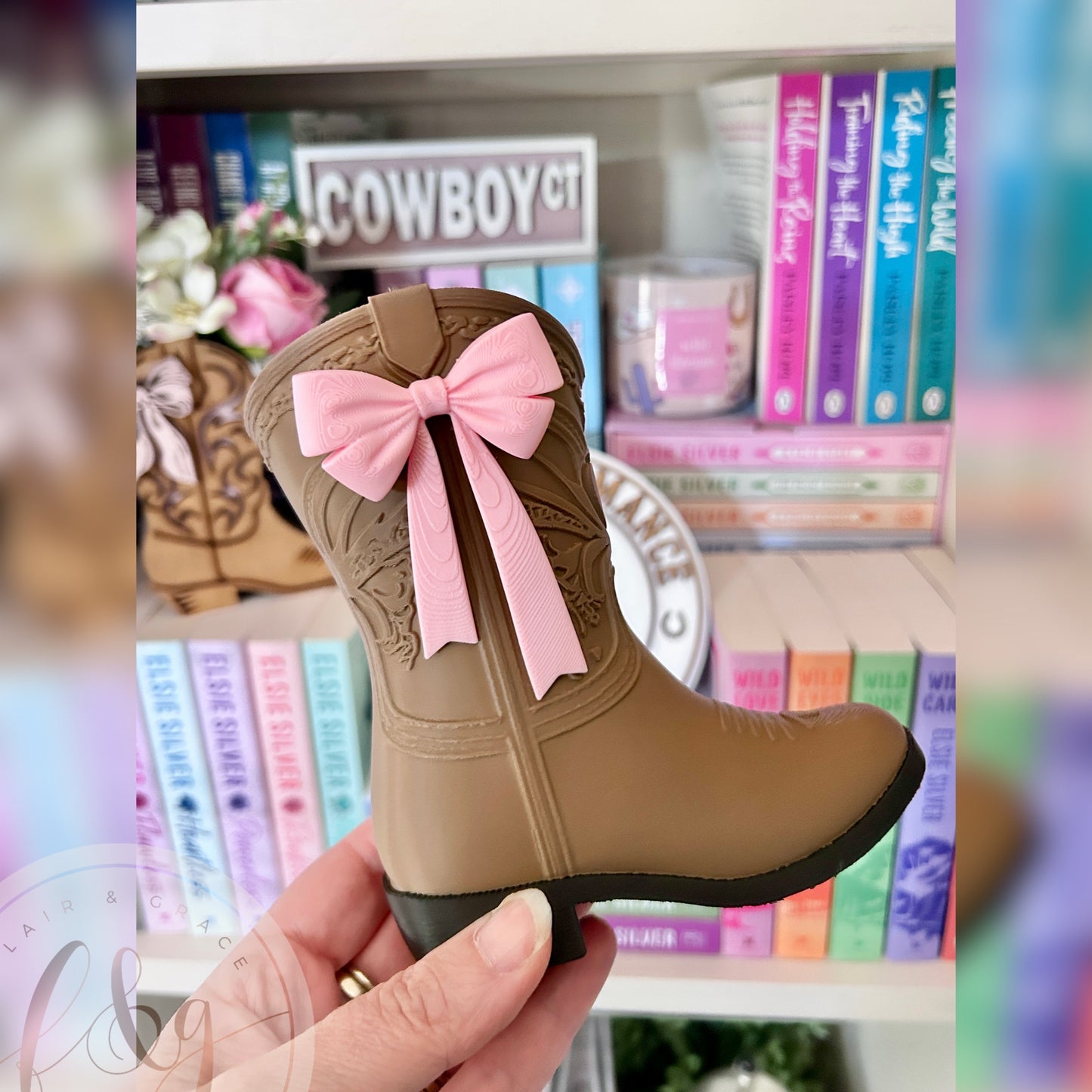 Cowboy Boot Bookmark Holder (With Bows)