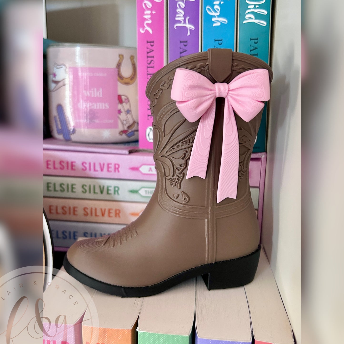 Cowboy Boot Bookmark Holder (With Bows)