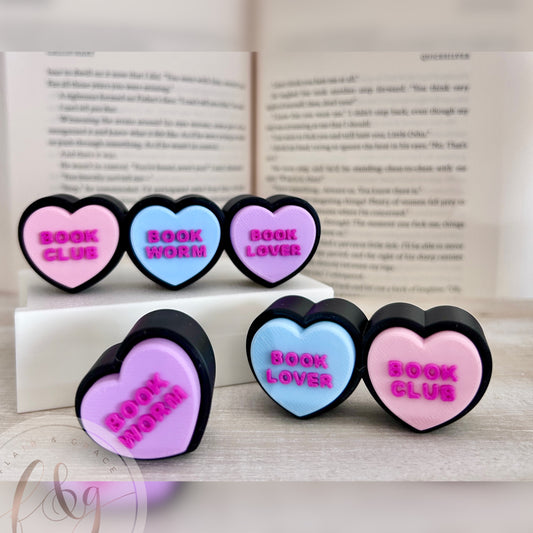 Bookish Conversation Hearts Fidget Clicker