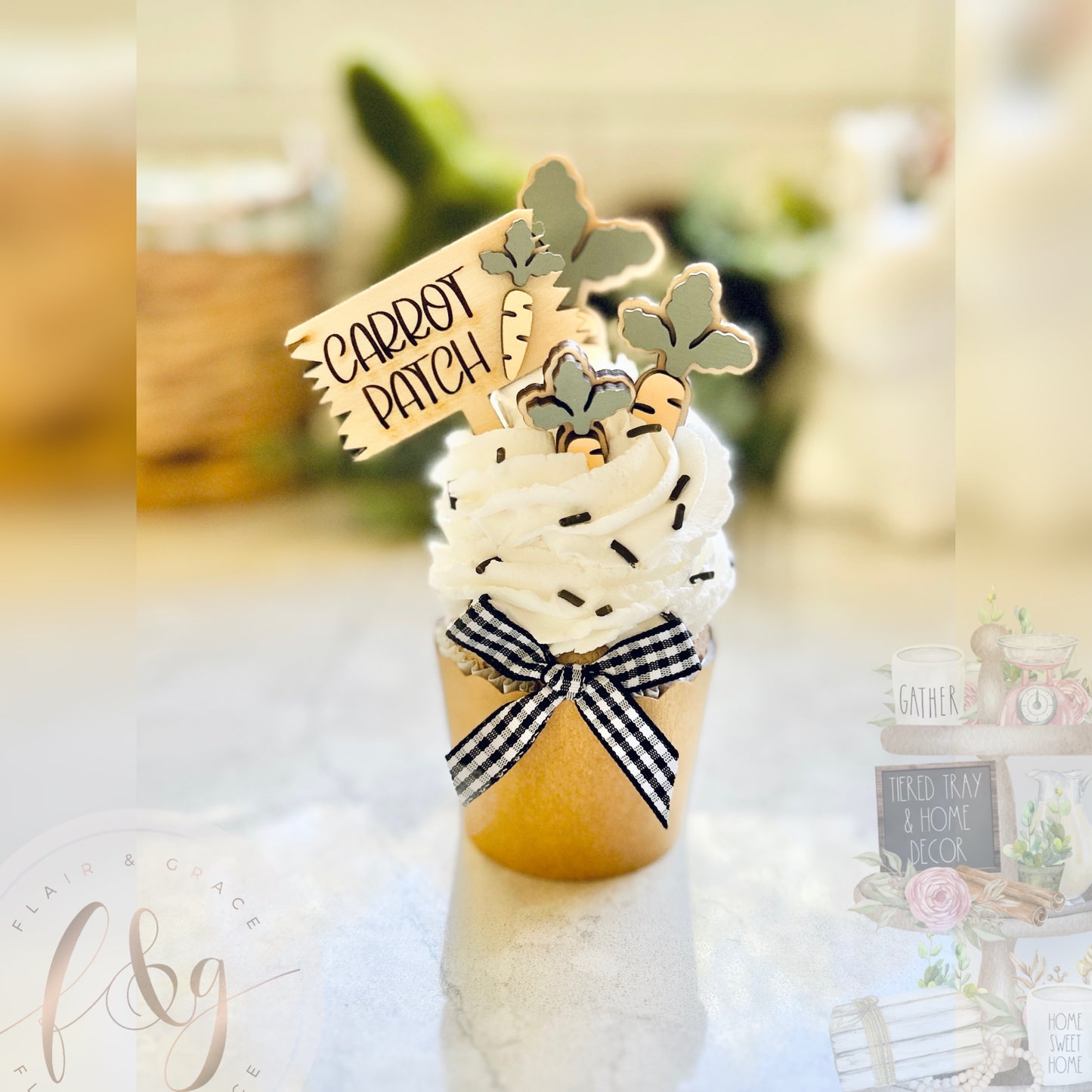 Farmhouse Easter Collection - Carrot Patch Cupcake Fake Bake