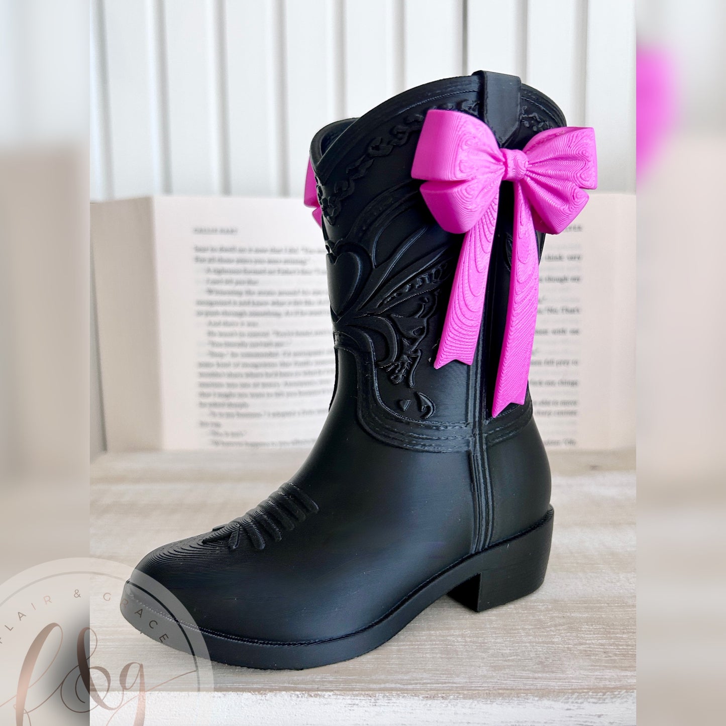 Cowboy Boot Bookmark Holder (With Bows)