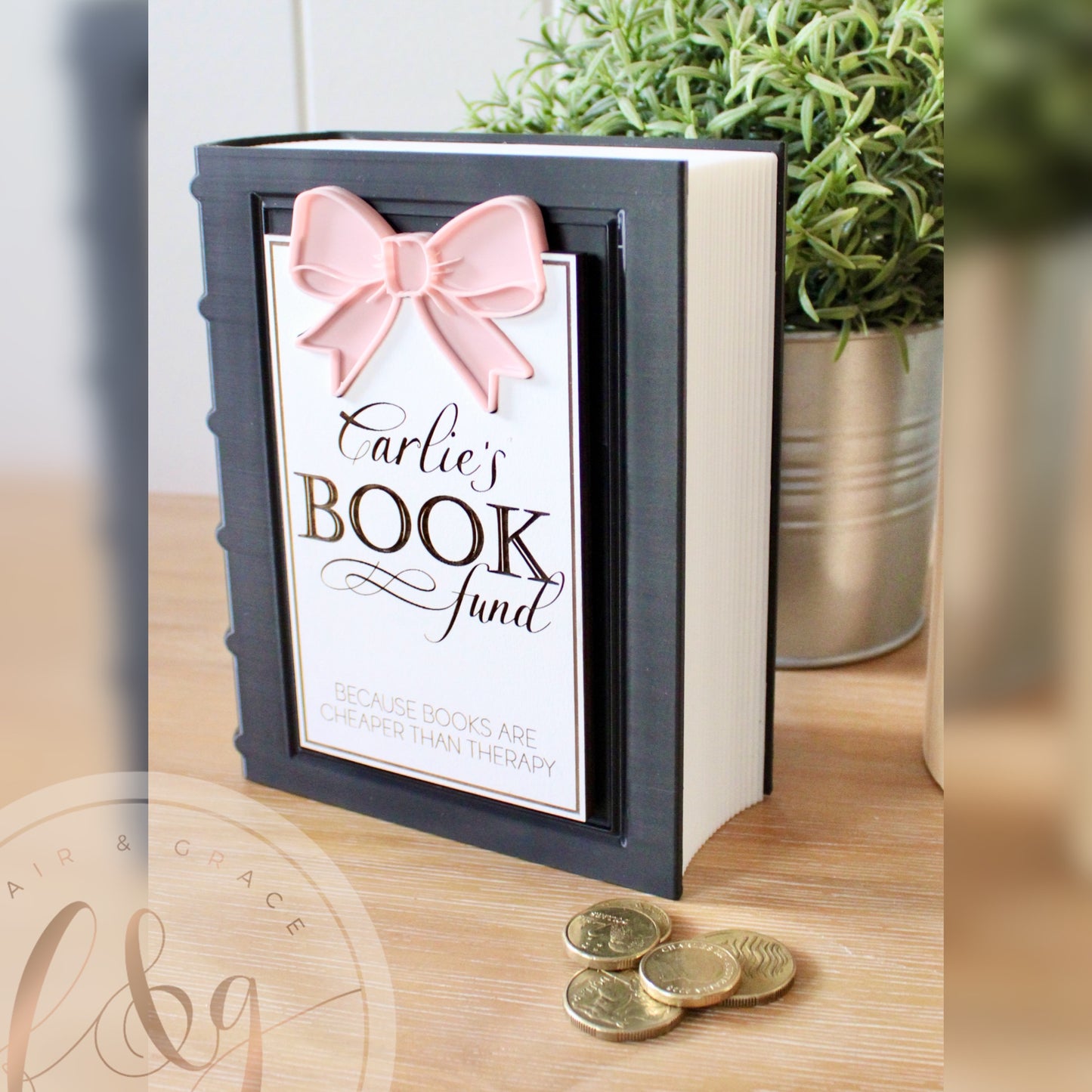 Personalised Book Fund Money Box