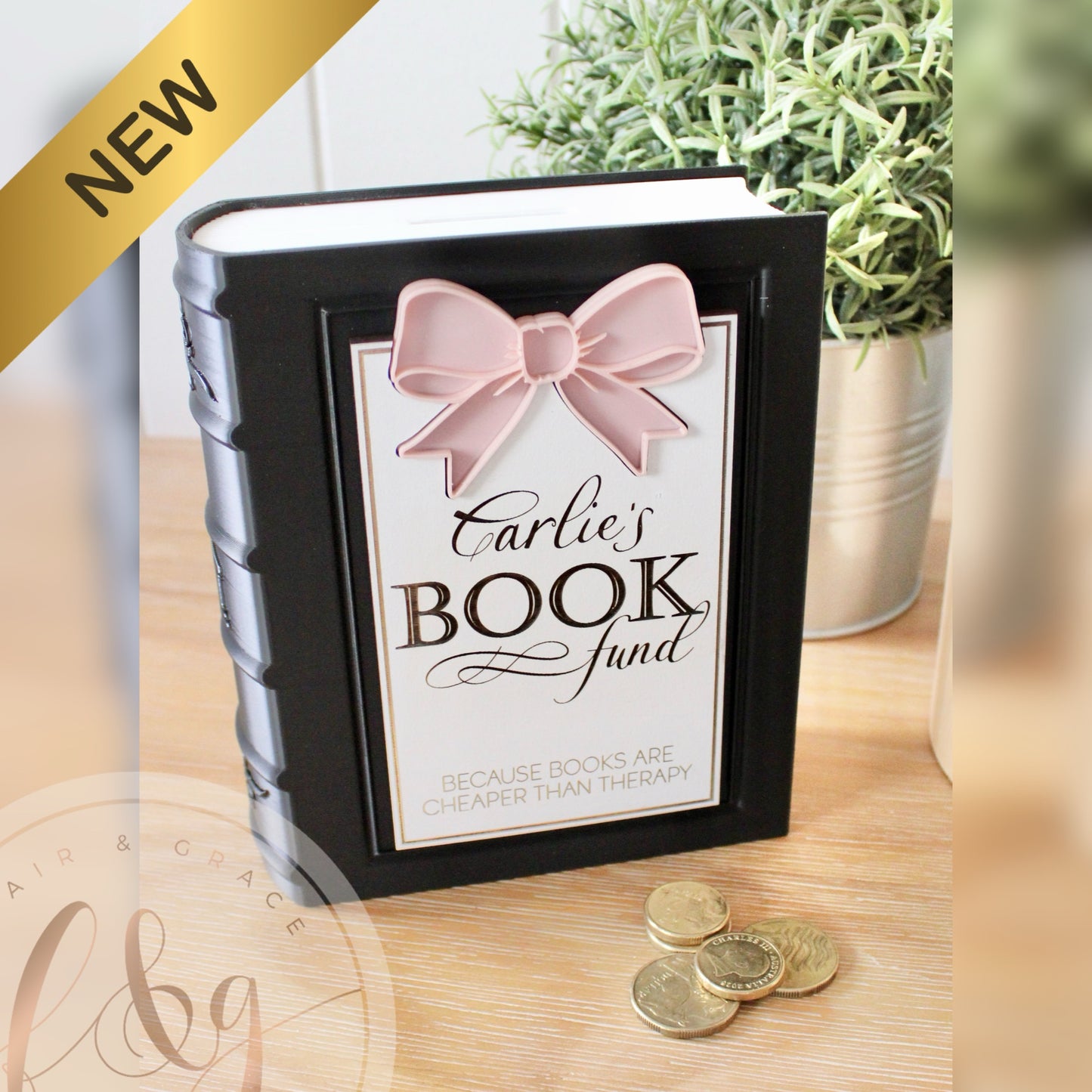 Personalised Book Fund Money Box