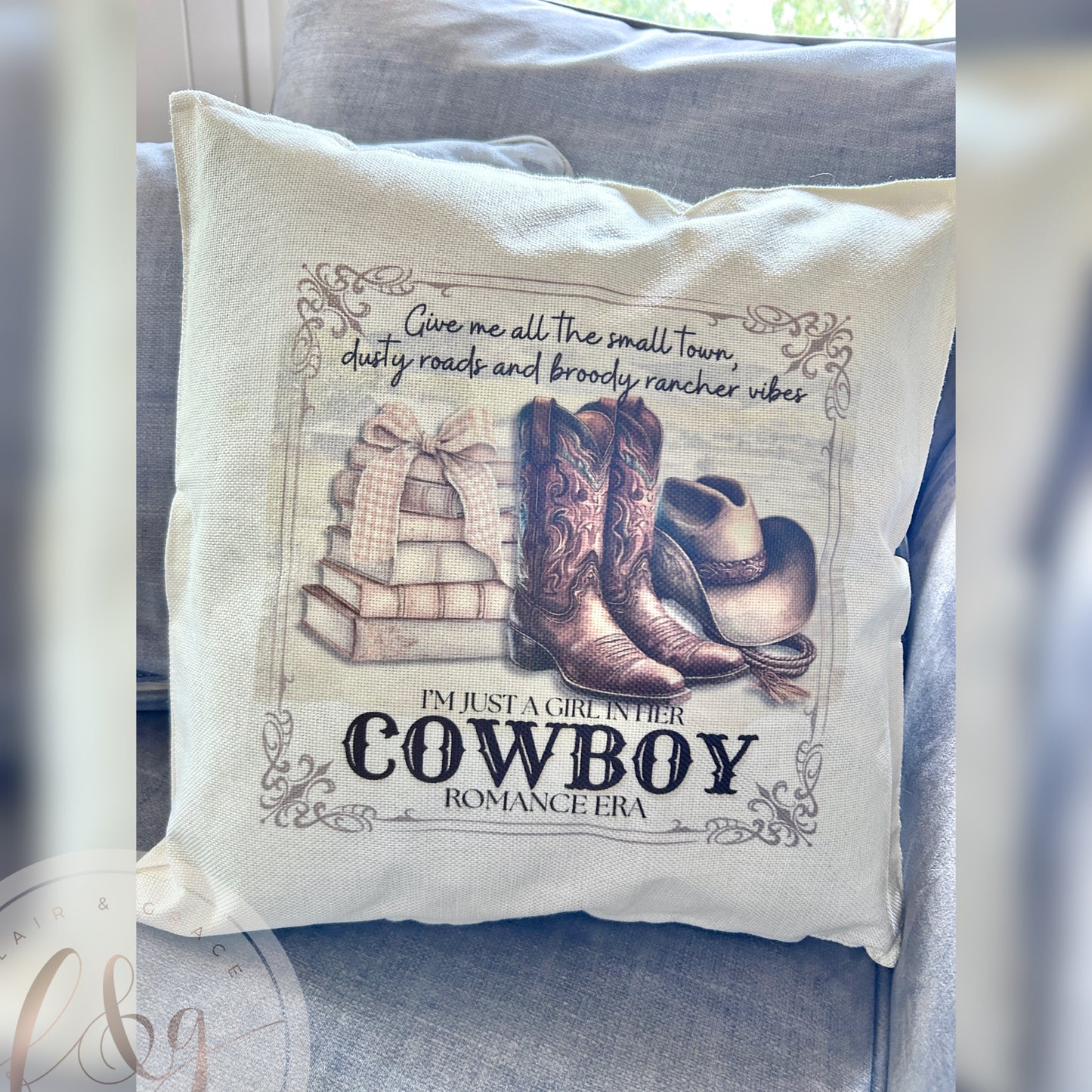 Just a Girl in her Cowboy Romance Era Cushion Cover