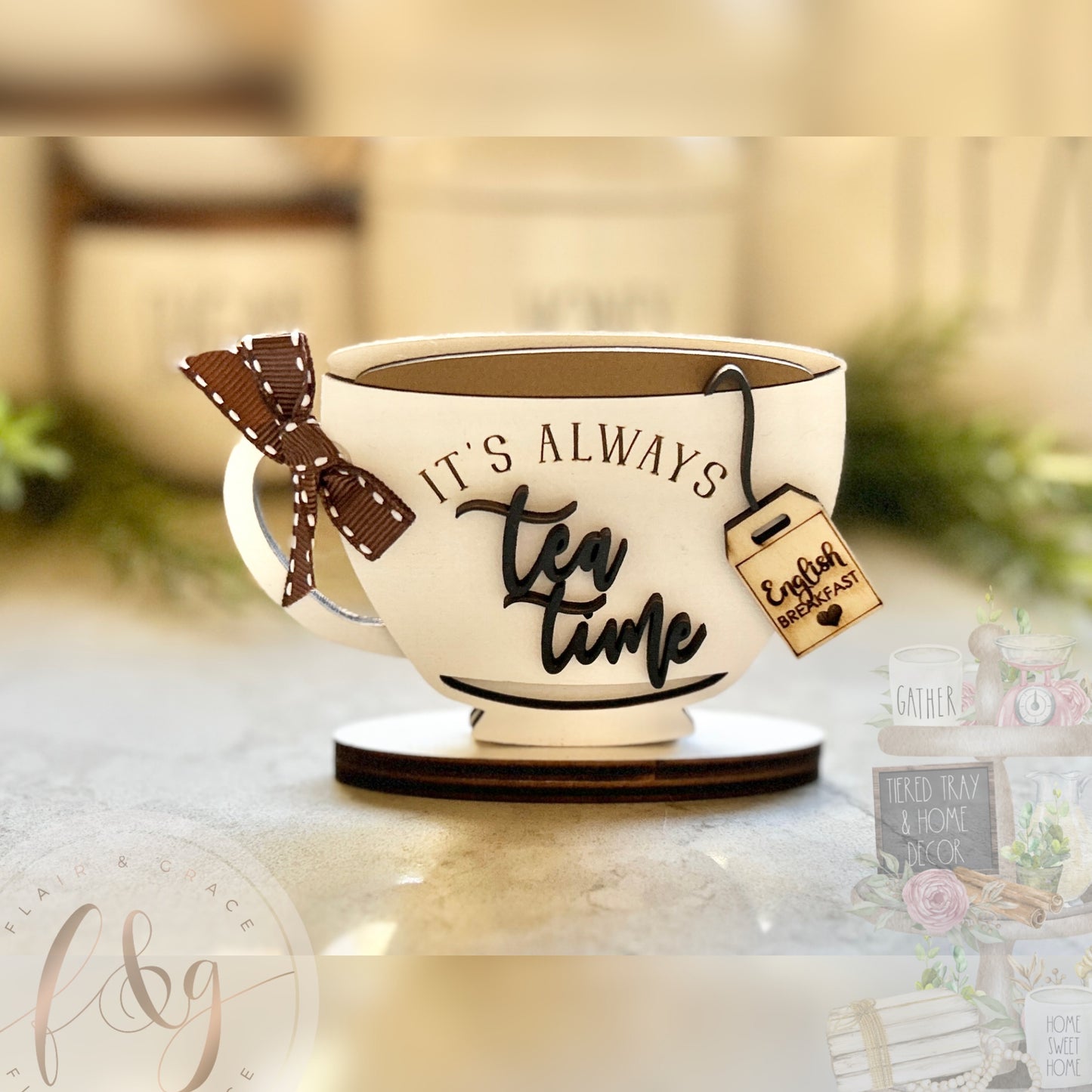 Tea Time Collection - It’s Always Tea Time Teacup (freestanding)