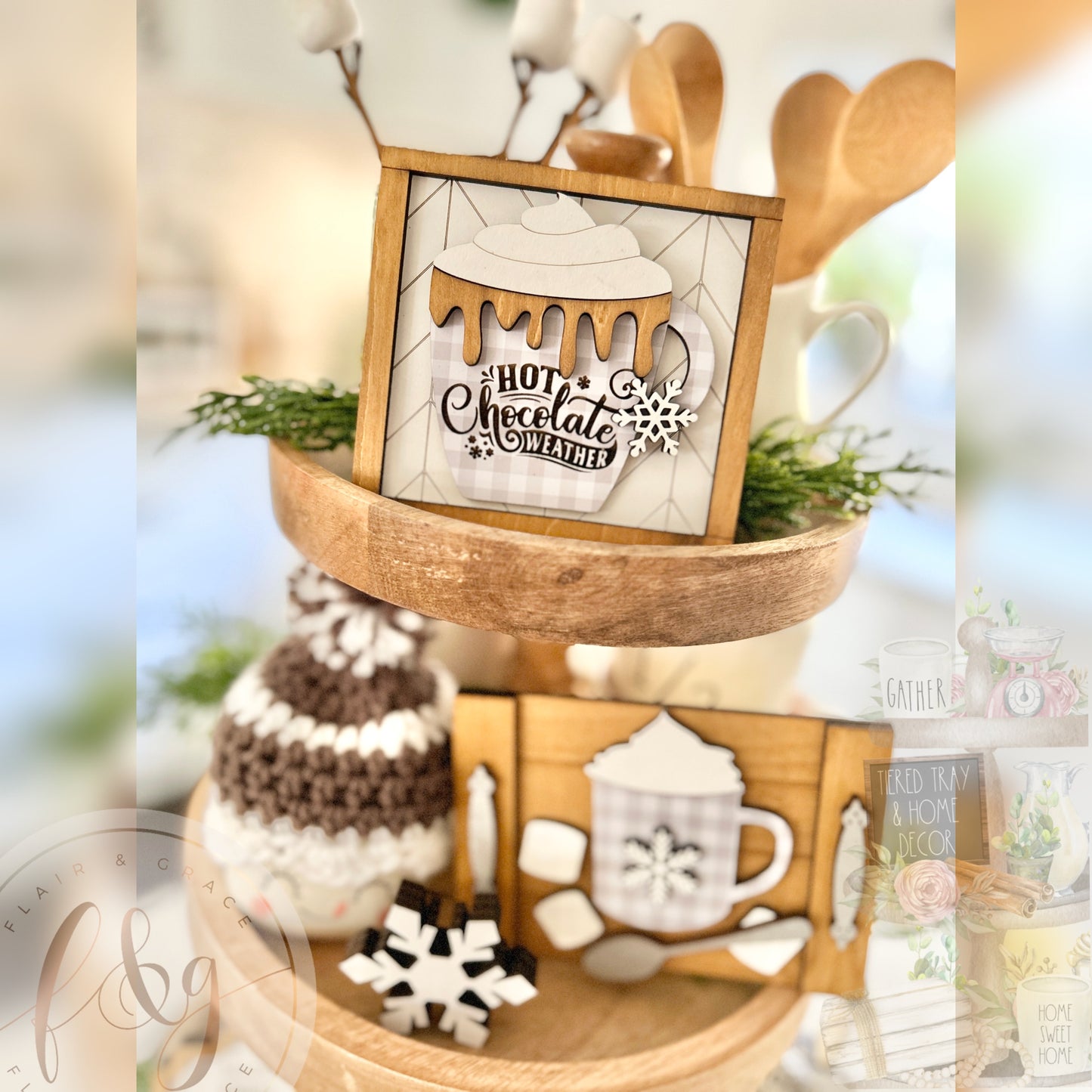 Farmhouse Winter Collection - Hot Cocoa Tray Sign
