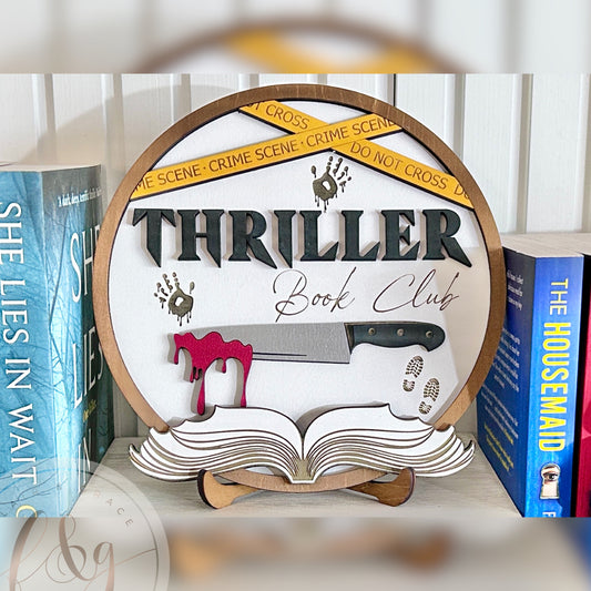 Thriller Book Club Sign