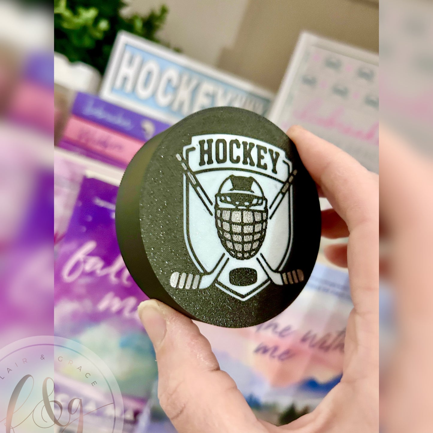 Bookshelf Hockey Puck