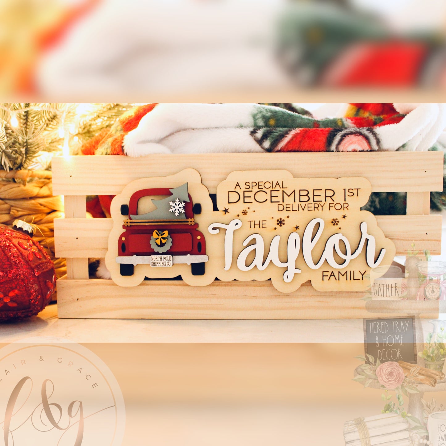 Red Truck December 1st / Christmas Eve Box Plaque