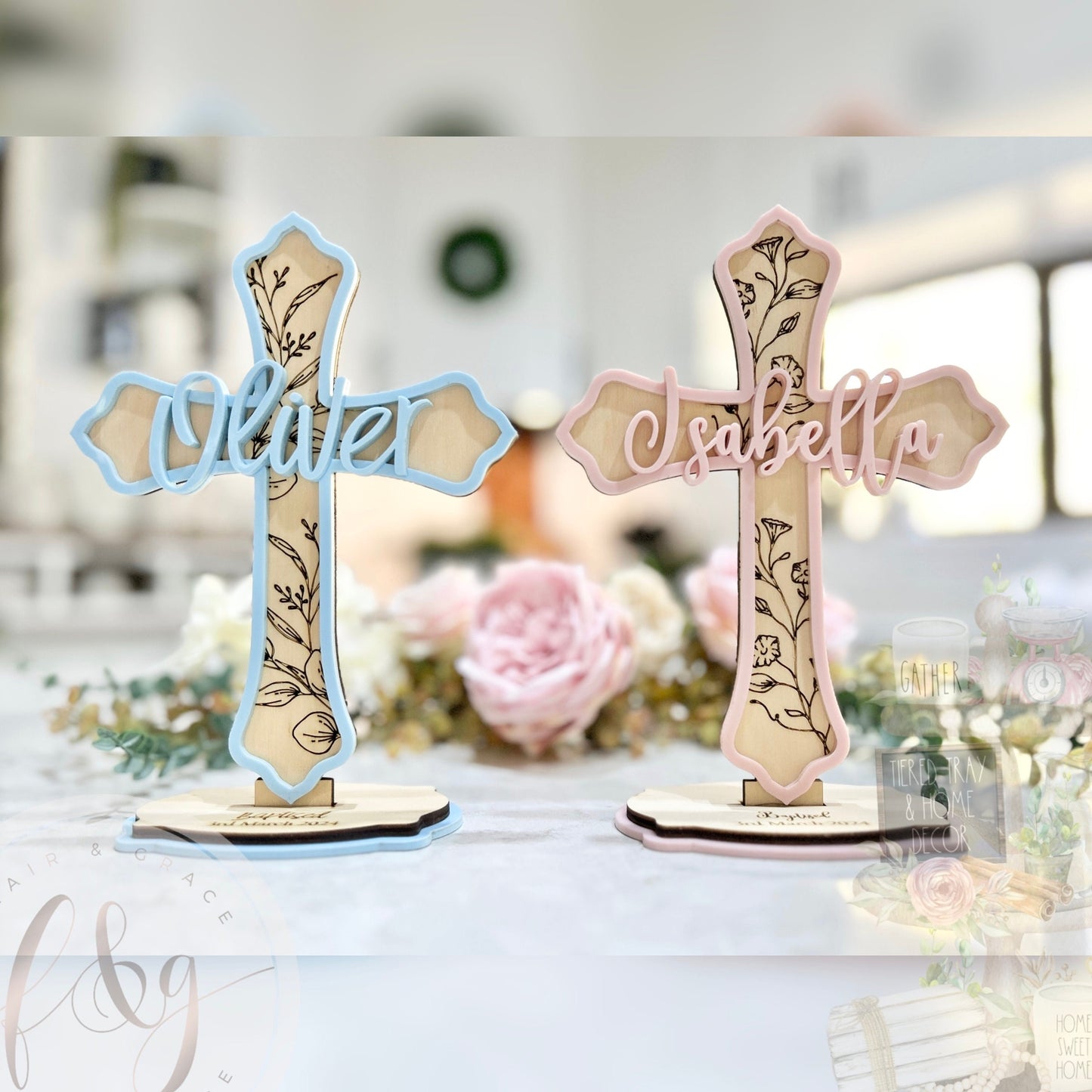 Baptism Christening Cross Gift Personalised