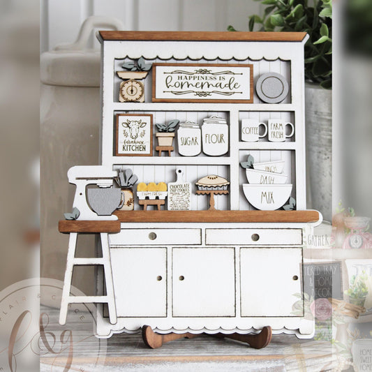 Farmhouse Kitchen Hutch Shelf Sitter