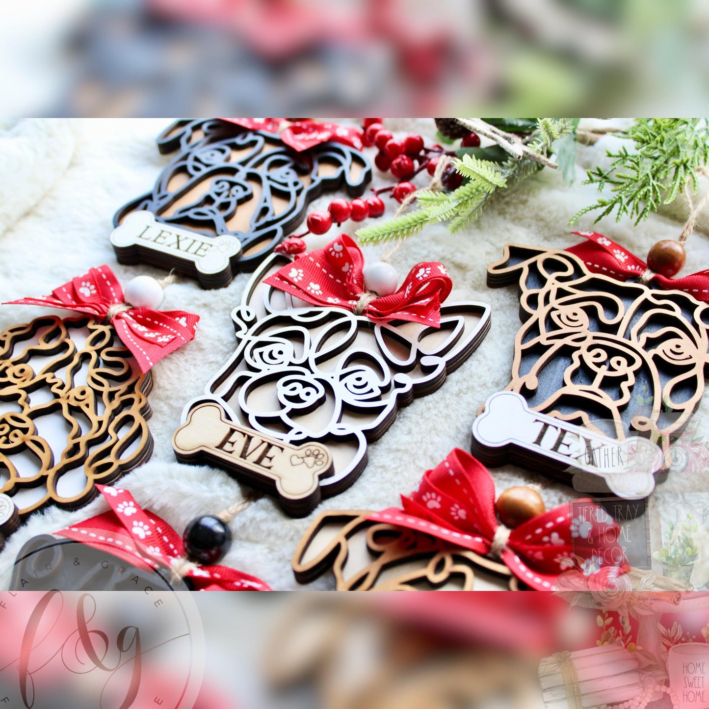 Personalised Christmas Ornament / Personalised Pet Ornament / Farmhouse Ornament / Tree Ornament / Pet Ornament / Dog Ornament