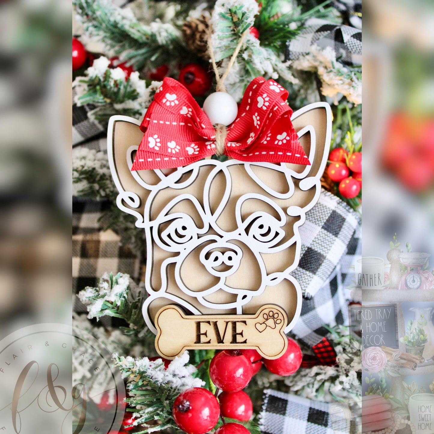 Personalised Christmas Ornament / Personalised Pet Ornament / Farmhouse Ornament / Tree Ornament / Pet Ornament / Dog Ornament