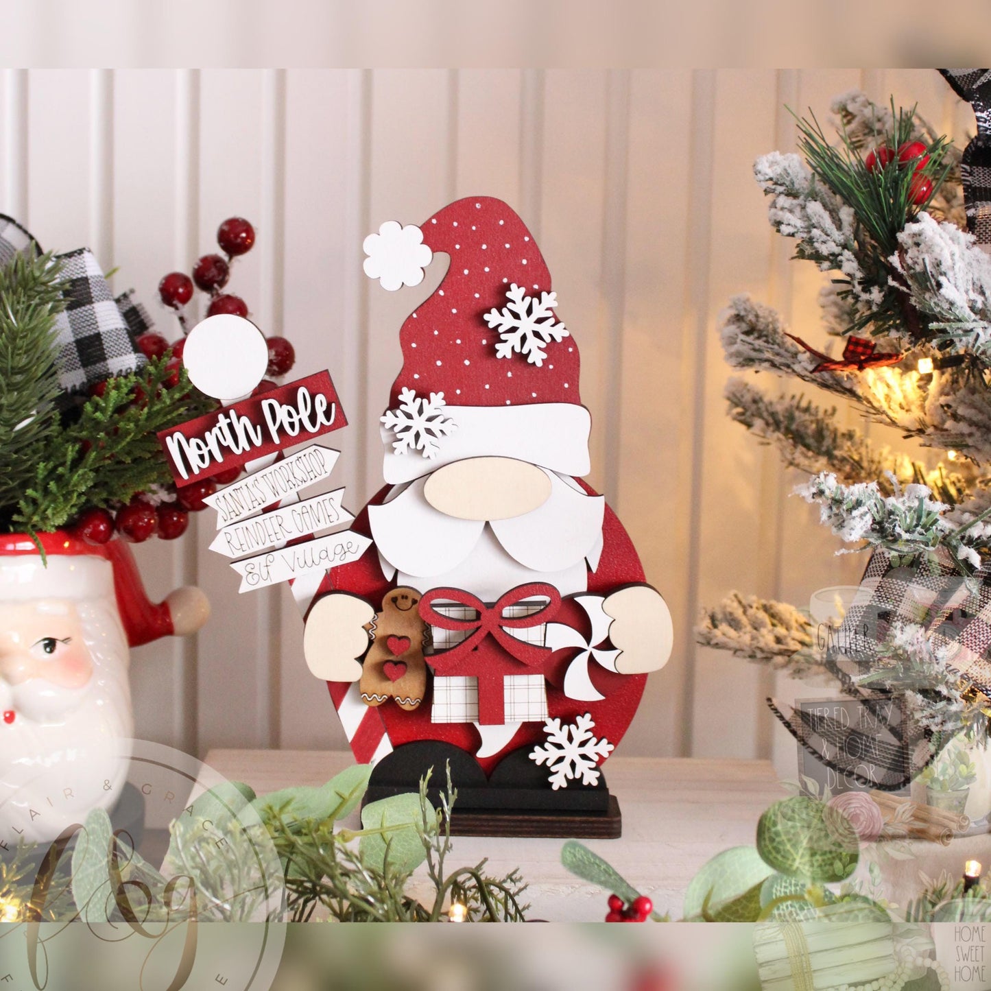 Christmas Gnome Collection / Christmas Gnome / Shelf Sitter / Mantel Decor / Festive Decor / Gingerbread