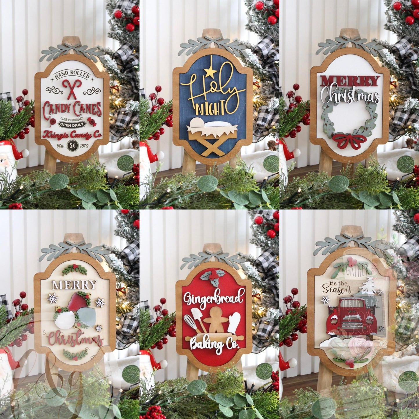 Interchangeable Easel Christmas Inserts (INSERTS ONLY)