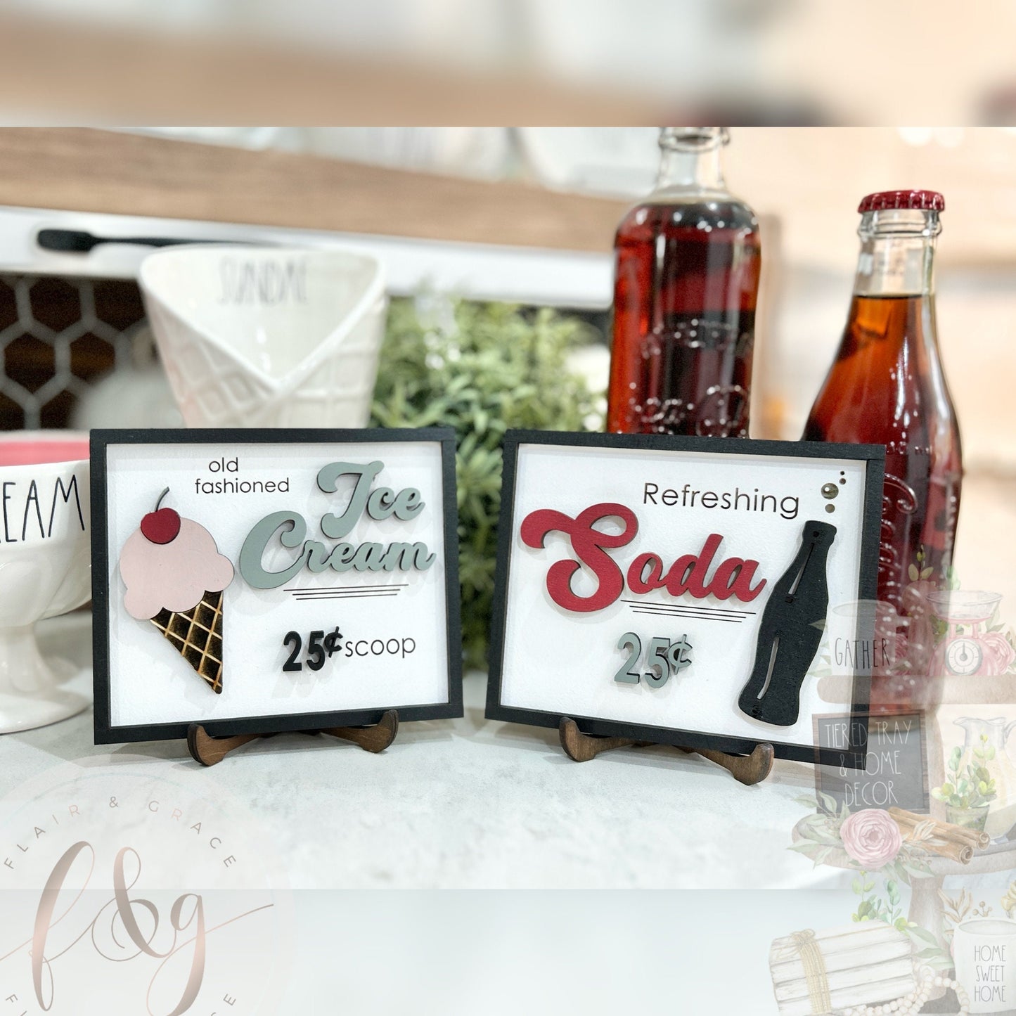 Retro Diner signs (set of 2)