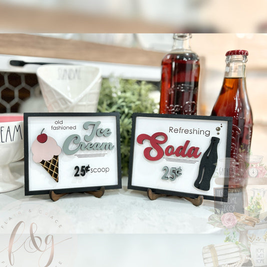 Retro Diner signs (set of 2)