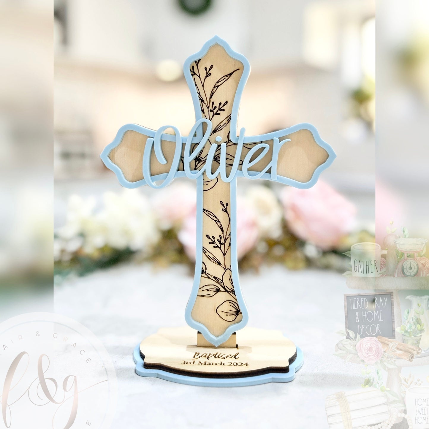 Baptism Christening Cross Gift Personalised