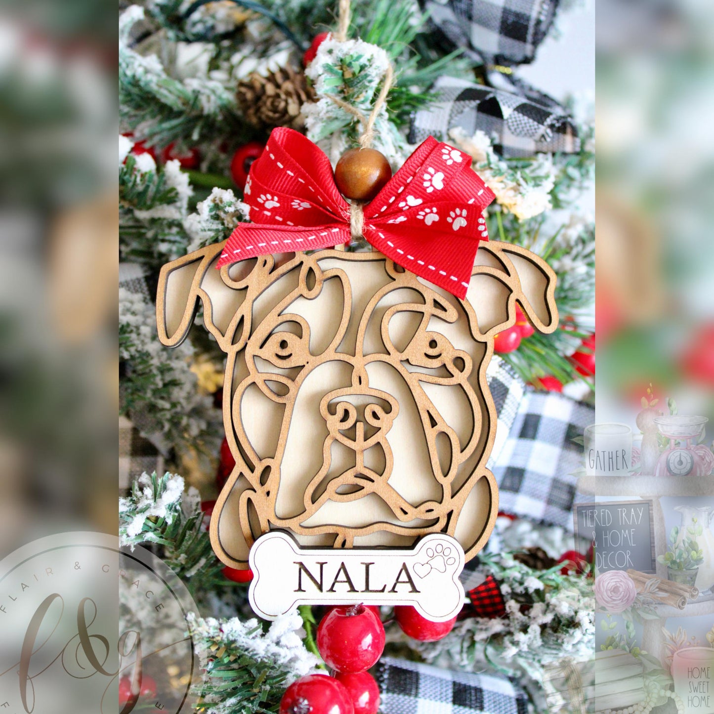 Personalised Christmas Ornament / Personalised Pet Ornament / Farmhouse Ornament / Tree Ornament / Pet Ornament / Dog Ornament